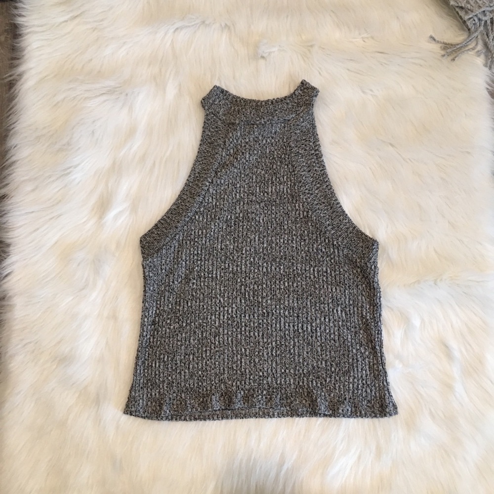 Charolette Russe Light Gray Heather Ribbed Top